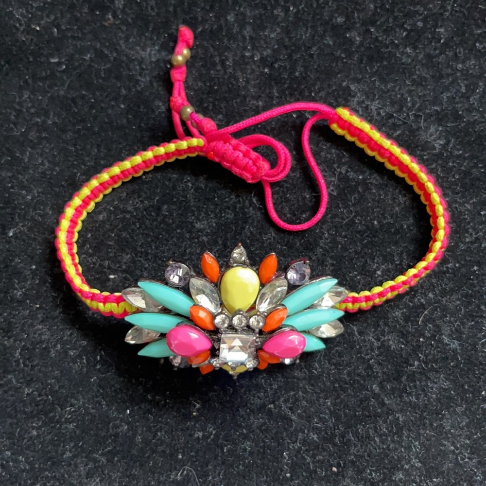 Colorful Rhinestone adjustable strap bracelet - Picture 3 of 4